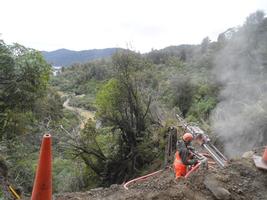 Drilling Of Anchors To Roading Underslip